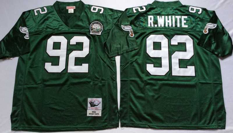 Eagles 92 Reggie White Green M&N Throwback Jersey